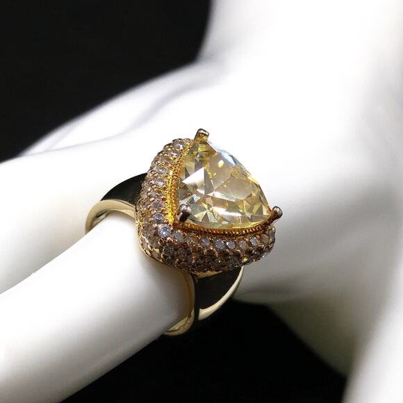 Bella Luce Yellow CZ Ring, 18K Gold Over Sterling Silver, Size 6, NOS w/ Tag - Picture 6 of 10